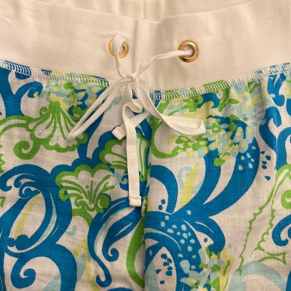 Lilly Pulitzer Linen Crystal Coast Beach Pant size M - Picture 3 of 7